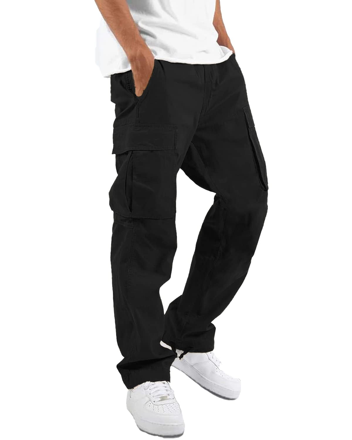 LYRXXX Men's Casual Cargo Pants Hiking Pants Workout Joggers Sweatpants for Men